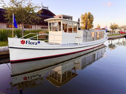 Salonboot (ex) Rondvaartboot Klassiek jacht "Flora" uit 1921, Watersport en Boten, Motorboten en Motorjachten, Gebruikt, Staal