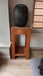 Teakhouten zuil / plantentafel / bijzettafel met lade, Ophalen, Minder dan 55 cm, Gebruikt, Vierkant