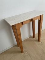 Side Table Marmer Blad & Lade - 82x40x82cm, Huis en Inrichting, Tafels | Sidetables, Ophalen, Gebruikt, Klassiek, Rechthoekig