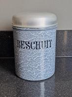 Prachtige grijsgewolkte BK beschuitbus., Antiek en Kunst, Antiek | Emaille, Ophalen of Verzenden
