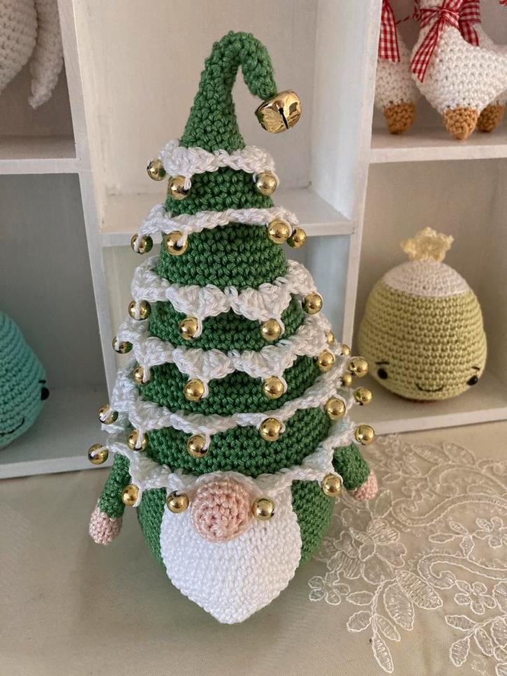 Kerstboom Kabouter - Handgehaakt groen, Diversen, Kerst, Nieuw, Ophalen of Verzenden