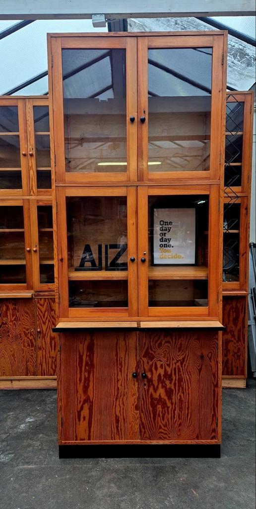 XXL Vintage Schoolkast/Boekenkast | Wandkast, Huis en Inrichting, Kasten | Boekenkasten, Gebruikt, 200 cm of meer, 25 tot 50 cm