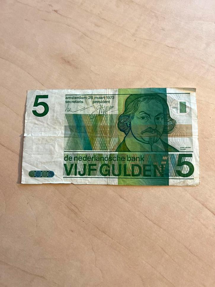 Oude 5 Gulden Biljet - 1973, Postzegels en Munten, Bankbiljetten | Nederland, Los biljet, 5 gulden, Ophalen of Verzenden