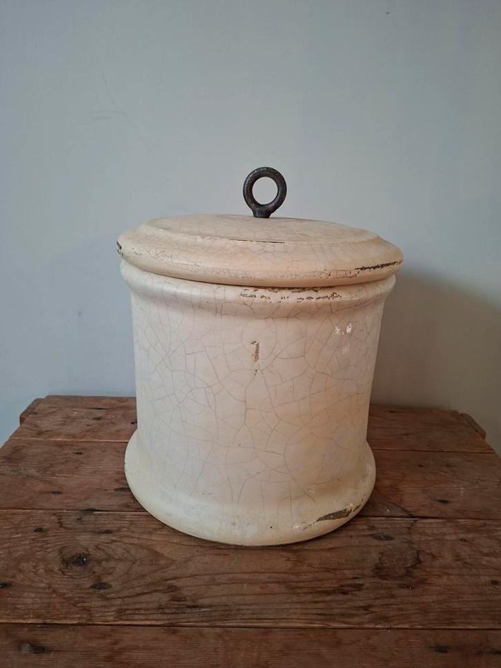 Oude Aardewerken Zuurkoolpot met Deksel, Antiek en Kunst, Antiek | Keramiek en Aardewerk, Ophalen of Verzenden