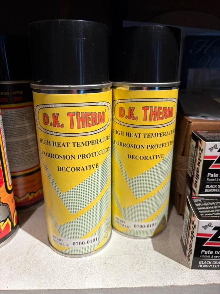 D.K. Therm Zwart Metallic Hittebestendige Verf, Doe-het-zelf en Verbouw, Verf, Beits en Lak, Zo goed als nieuw, Verf, Minder dan 5 liter