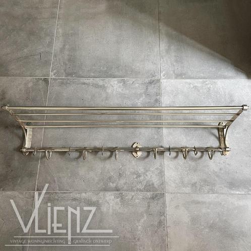 Retro, metalen kapstok, wandkapstok met haken, hoedenplank, Huis en Inrichting, Woonaccessoires | Kapstokken, Gebruikt, Wandkapstok