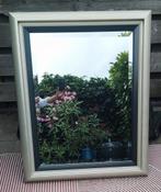 Facet geslepen (schouw)spiegel - zilver/zwarte lijst, Ophalen, 100 tot 150 cm, Zo goed als nieuw, 75 tot 100 cm
