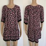 Dames lange jurk met bloemenprint print kant crochet roze S, Ophalen of Verzenden, Zo goed als nieuw, Roze, Maat 36 (S)