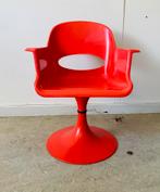 Vintage. Space Age. Oranje kunststof draaistoel., Huis en Inrichting, Stoelen, Ophalen, Kunststof, Overige kleuren, Space age, Vintage