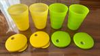 4 x antilek tupperware rietjesbekers, Huis en Inrichting, Ophalen of Verzenden, Zo goed als nieuw, Groen, Overige typen