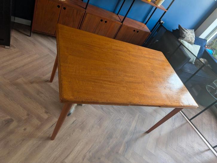 Deense Design Uitschuifbare Tafel, Huis en Inrichting, Tafels | Eettafels, Gebruikt, 50 tot 100 cm, 100 tot 150 cm, Vijf personen of meer