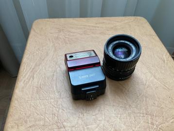 🔥 Canon FD lens met flitser en fotocameratas 🔥 beschikbaar voor biedingen