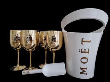 Witte ICE BUCKETS + 4 champagne GOUDEN glazen + ijsschep ‼️ beschikbaar voor biedingen