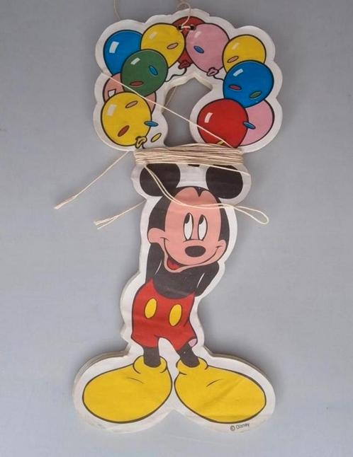 Disney Mickey Mouse slinger papier vintage verjaardag, Verzamelen, Disney, Zo goed als nieuw, Overige typen, Mickey Mouse, Ophalen of Verzenden