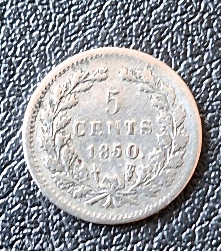 Zeldzame 5 Cent 1850 - Koning Willem III, Postzegels en Munten, Munten | Nederland, Losse munt, 5 cent, Koning Willem III, Zilver