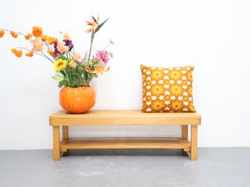 Vintage lattenbank | Handgemaakt | blond eiken beschikbaar voor biedingen