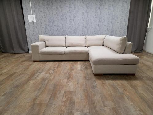 GRATIS BEZORGEN | ZEER MOOI BEIGE HOEKBANK, Huis en Inrichting, Banken | Complete zithoeken, Gebruikt, Stof, Ophalen of Verzenden