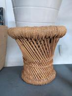 Vintage rotan krukje, Ophalen, Gebruikt, Hout