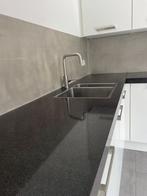 Natuursteen aanrechtblad 227x60cm 6cm dik - linker afwerking, Ophalen, Zwart, Zo goed als nieuw, 200 cm of meer