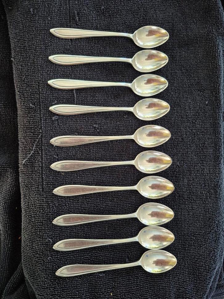 10 Keltum Verzilverde Theelepeltjes, Antiek en Kunst, Antiek | Bestek, Ophalen of Verzenden