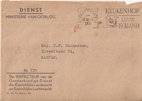 Envelop Ministerie van Oorlog 1956 stempel Keukenhof, Postzegels en Munten, Brieven en Enveloppen | Nederland, Envelop, Ophalen of Verzenden
