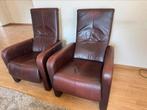 Gratis op te halen 2 x Relax fauteuil bruin leer, Huis en Inrichting, Fauteuils, Ophalen, Gebruikt, 50 tot 75 cm, Leer