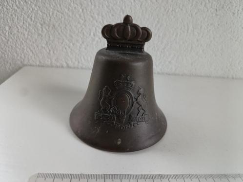 Massief messing bel met embleem en motto Engelse koningshuis, Antiek en Kunst, Antiek | Koper en Brons, Ophalen of Verzenden
