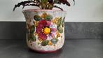 Prachtige vintage bloempot jaren 70, Rond, Ophalen of Verzenden, Zo goed als nieuw, Aardewerk