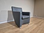 Leolux Dolcinea Fauteuil - Grijs - Leder - Nieuwstaat, Huis en Inrichting, Fauteuils, 75 tot 100 cm, Ophalen of Verzenden, Zo goed als nieuw