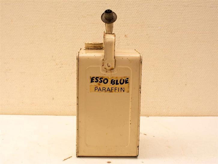 Vintage Esso blue Parfinn container 37227, Verzamelen, Blikken, Gebruikt, Koek(jes), Ophalen of Verzenden