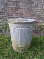 Zinken vuilnis emmer - zink prullenbak afvalbak, 40 liter of meer, Ophalen of Verzenden, Zo goed als nieuw, Metaal