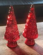 2 rode glazen kerstboompjes made in Spain 100 % gerecycled, Diversen, Ophalen of Verzenden