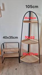 Planten etagere en metalen rekje met 2 plankjes, Huis en Inrichting, Woonaccessoires | Etagères, Ophalen, Zo goed als nieuw
