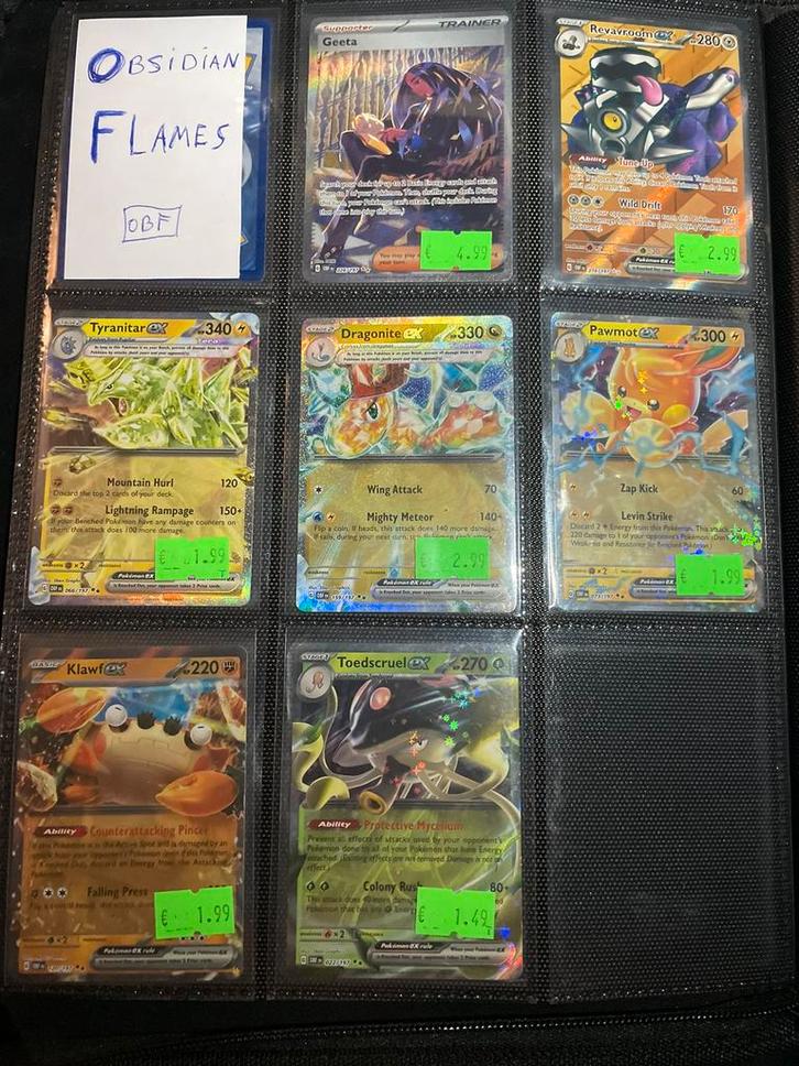 Obsidian Flames Hits Pokemon kaarten, Hobby en Vrije tijd, Verzamelkaartspellen | Pokémon, Zo goed als nieuw, Meerdere kaarten