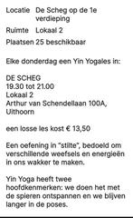 7 Yin Yoga lessen ter overname - de Scheg Uithoorn, Sport en Fitness, Ophalen, Nieuw