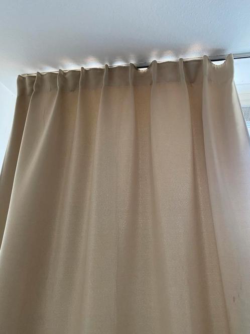 Ikea bollolvon gordijnen, Huis en Inrichting, Stoffering | Gordijnen en Lamellen, Gebruikt, 200 cm of meer, 100 tot 150 cm, Beige