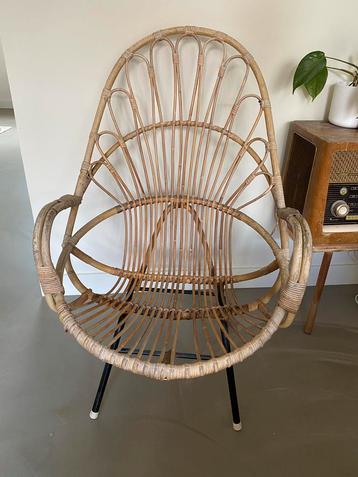 Rotan fauteuil - vintage retro design bamboe beschikbaar voor biedingen