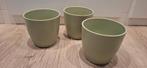 Bloempot Groen 3x, Ophalen, Rond, Binnen, Zo goed als nieuw