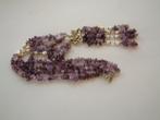 Bijzonder snoer amethyst ametist met zoetwater parels, Sieraden, Tassen en Uiterlijk, Kettingen, Ophalen of Verzenden, Zo goed als nieuw
