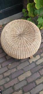 70 Italië, vintage, boho poef, Gebruikt, Riet of Rotan, 50 tot 75 cm, 50 tot 75 cm