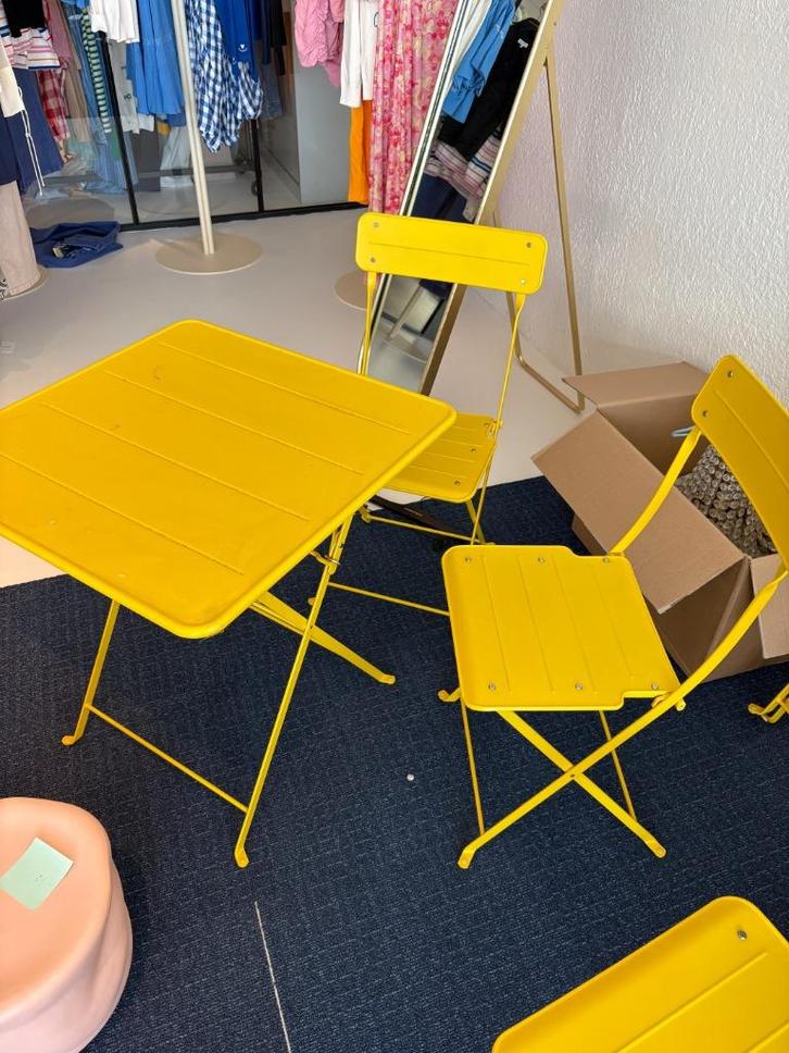 Inklapbare tuinset Ikea, Tuin en Terras, Tuinsets en Loungesets, Gebruikt, Tuinset, Aluminium, 5 zitplaatsen, Bijzettafel, Eettafel