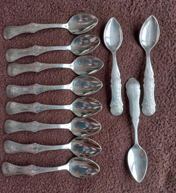 8+3 Biedermeier Keltum zilver mocca lepeltjes theelepeltjes beschikbaar voor biedingen