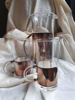 vintage kan en glazen set zilverstad, Ophalen