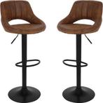Alora barkruk industrial bruin 2 per set barset barstoelen, Huis en Inrichting, Barkrukken, Verzenden, 60 tot 90 cm, Nieuw, 1 kruk