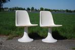 Vintage kunststof kuipstoelen tulpstoelen, Huis en Inrichting, Stoelen, Ophalen, Kunststof, Gebruikt, Twee