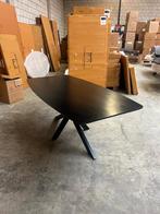 Deens ovale eettafel 160x80cm zwart mango incl. spinpoot, Ophalen, Nieuw, 50 tot 100 cm, 150 tot 200 cm
