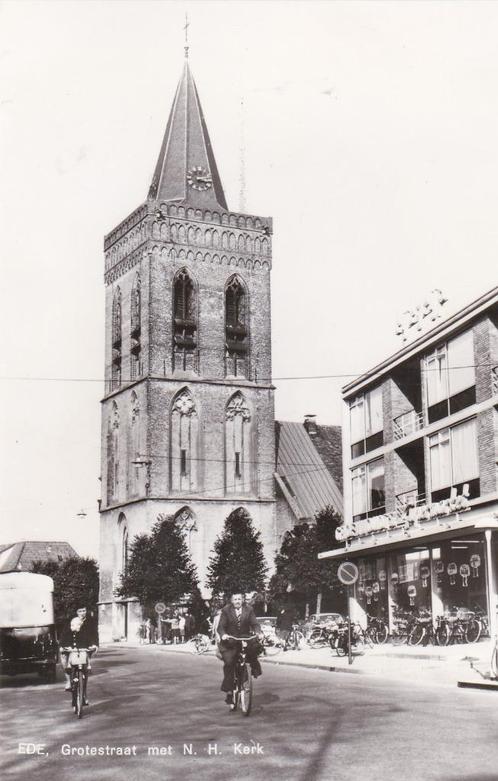 ede  grotestraat  winkel  kerk, Verzamelen, Ansichtkaarten | Nederland, Gelderland, 1960 tot 1980, Ophalen of Verzenden