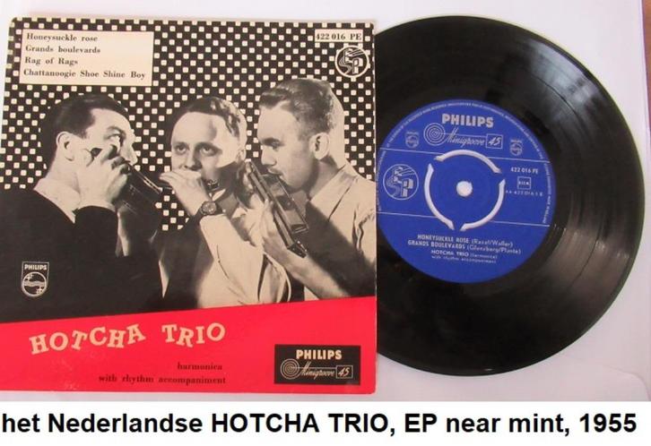 HET HOTCHA TRIO, NL EP uit 1955, mondharmonica, Cd's en Dvd's, Vinyl | Nederlandstalig, Zo goed als nieuw, Overige genres, Overige formaten