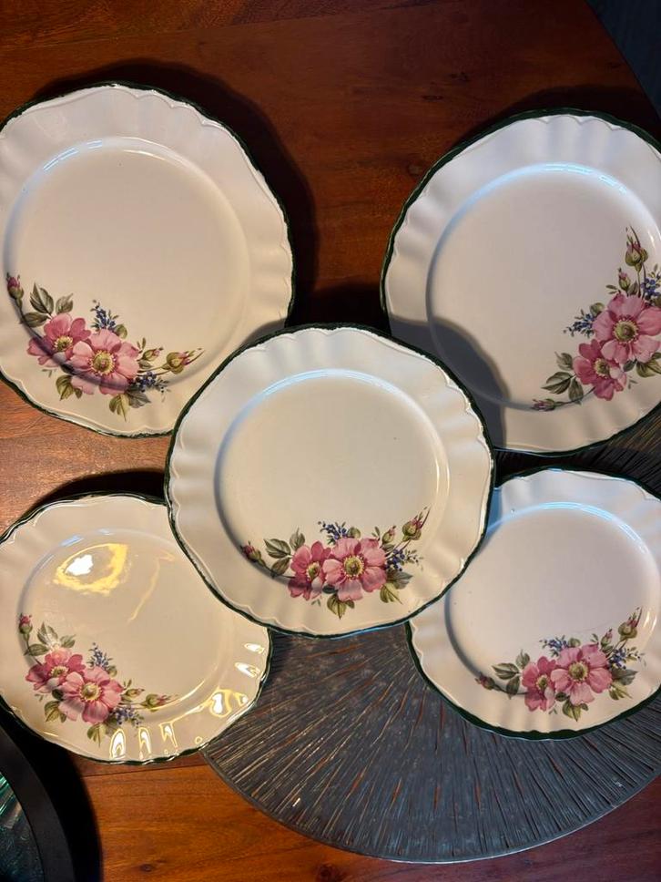Set van 5 ontbijtbordjes van Pagnossin Treviso Italy, Antiek en Kunst, Antiek | Servies los, Ophalen of Verzenden