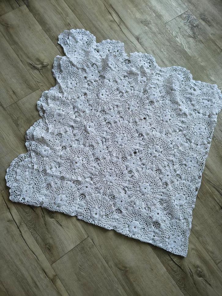 Prachtige antieke, handgemaakte witte katoenen sprei, IZGS!, Antiek en Kunst, Antiek | Kleden en Textiel, Ophalen of Verzenden